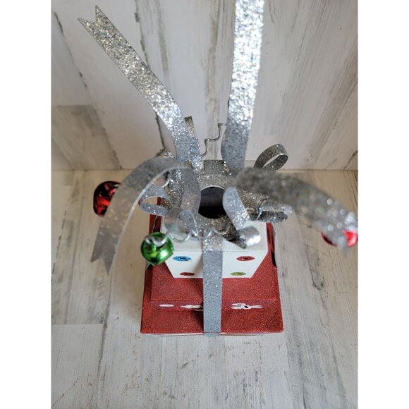 Large metal present candle holder‎ glitter Xmas home decor - Picture 6 of 12